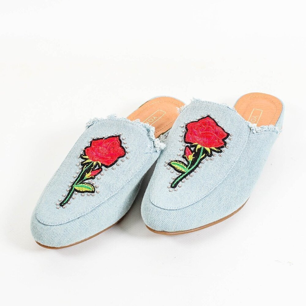 YOKI Mules - Light Denim Slides - Size 7.5